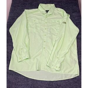 Drake Fishing  Men's Green Long Sleeve Button ‎ up Shirt  Vented  Size XL
